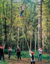Team im Klettergarten